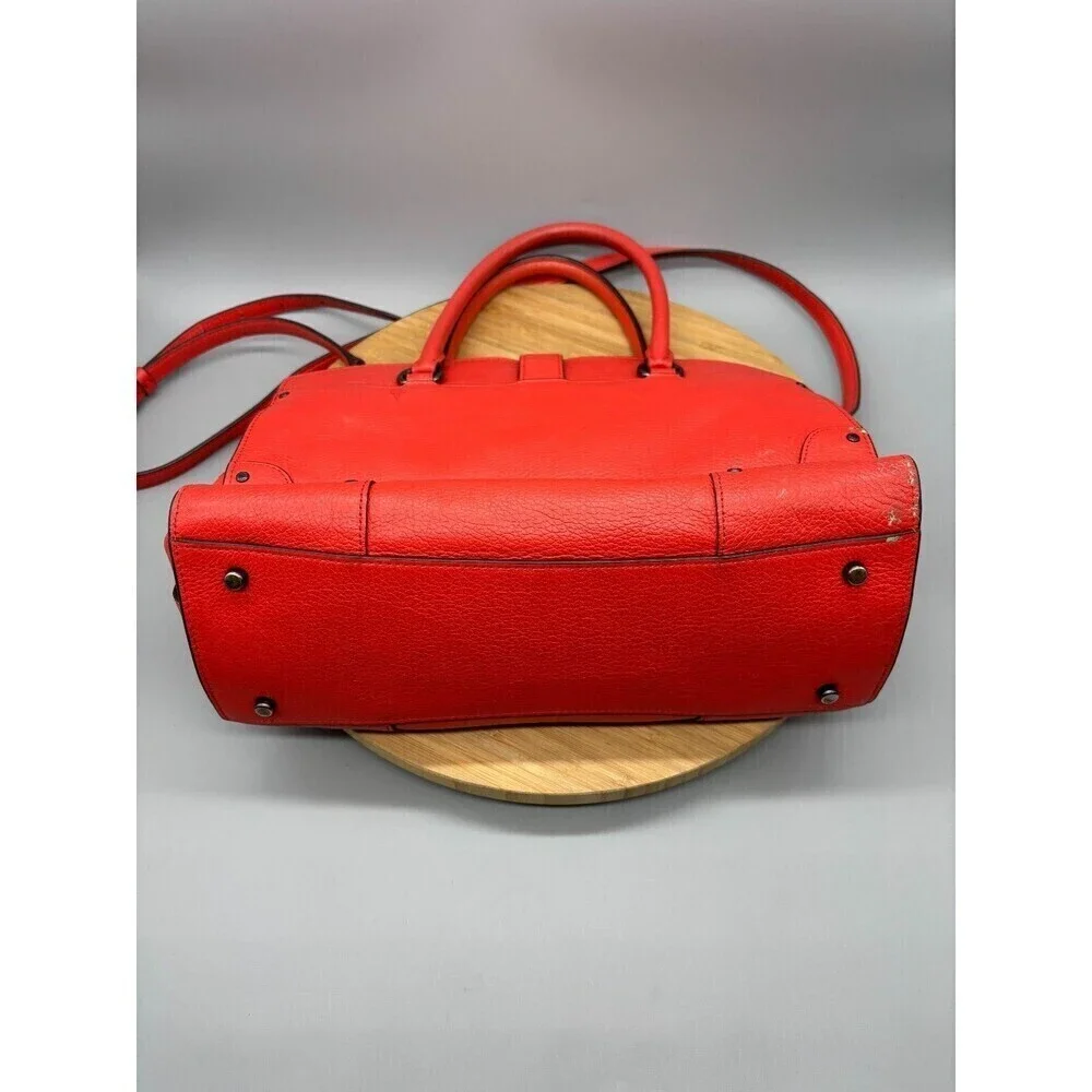 Coach Mercer Red Grain Leather Satchel 30 Purse Shoulder Hand Bag Style 37575